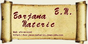 Borjana Materić vizit kartica